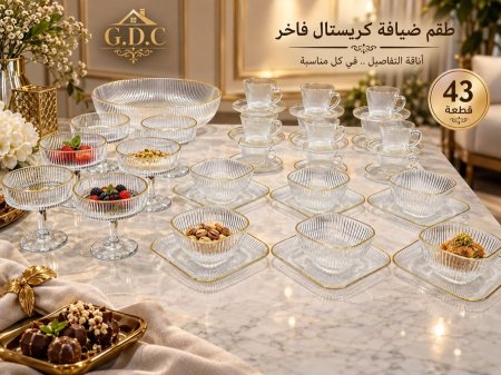 طقم ضيافة كرستال فاخر - 43 قطعة