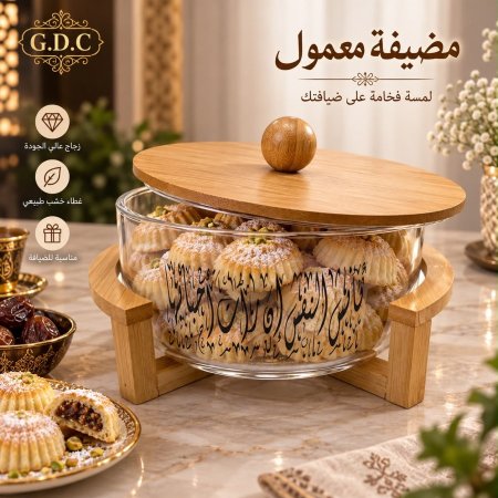 مضيفة خط عربي غطاء خشب مع ستاند